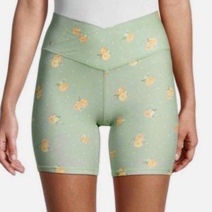 WEWOREWHAT Sage Green Floral Biker Legging Shorts